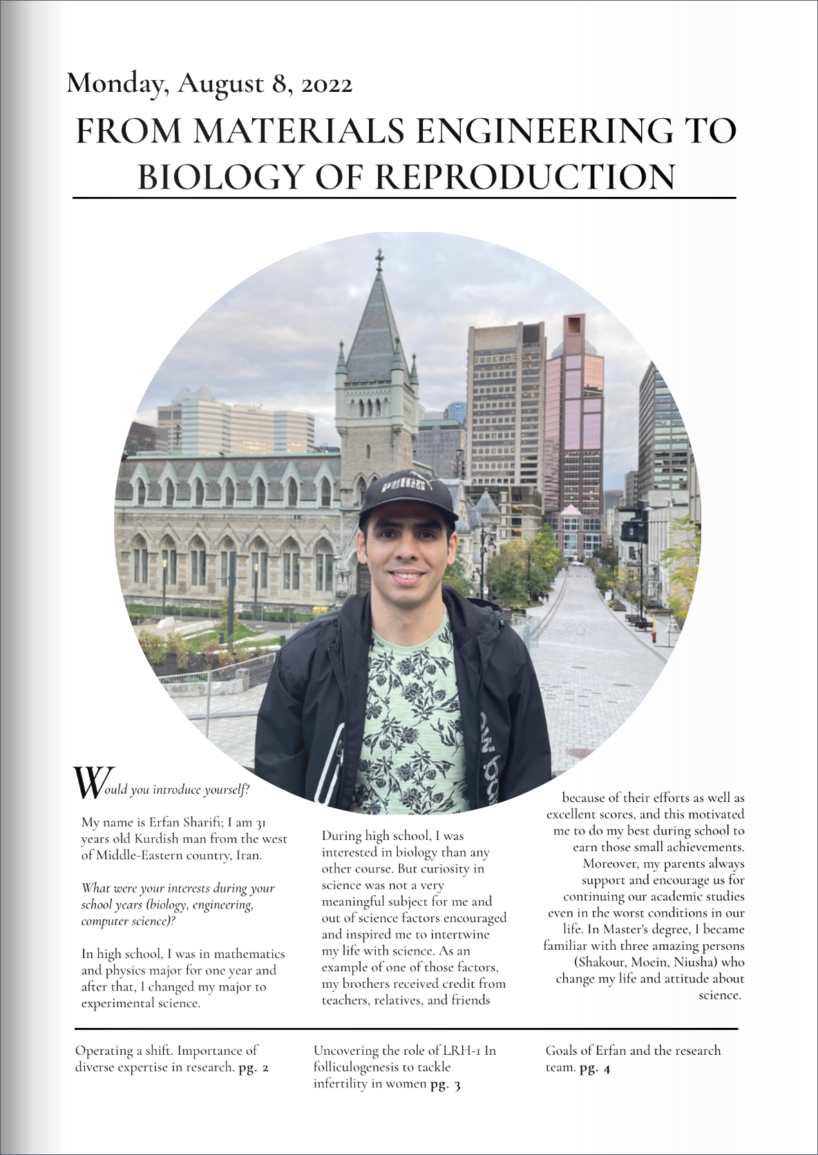 Erfan Sharifi_Newspaper Interview 2022